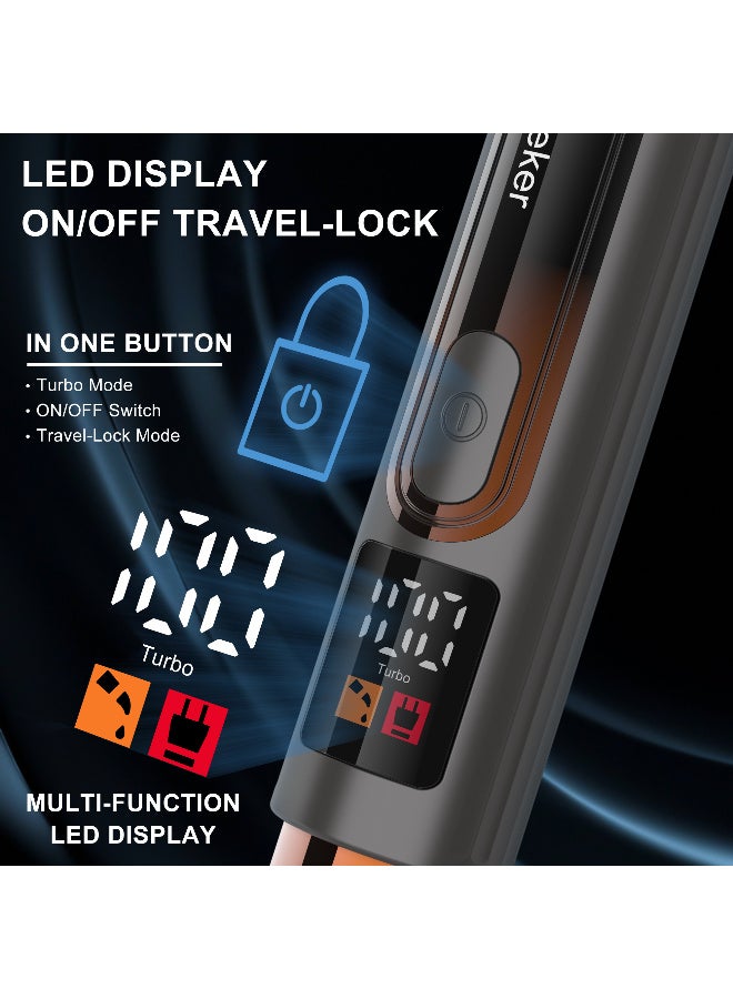 Hatteker Upgraded Mens Electric Back Shaver Body Grooming kit Body Trimmer Facial,Arm,Chin Beard Trimmer Cordless Hair Clipper with Adjustable Extension Handel Waterproof LED Display - Image 3